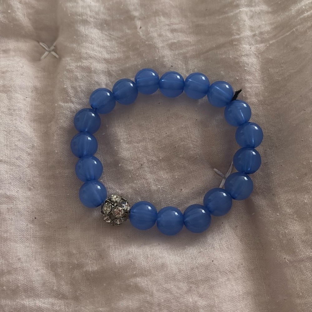 Blue Jade Gemstone Beaded Women’s Stretch Bracelet